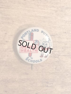 40年代頃のDental Health Public Schoolsのビンテージの缶バッジ