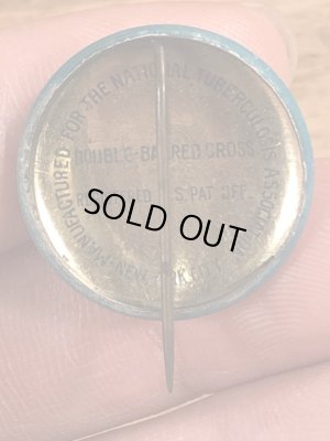 30〜40’sの総主教クロスのサンタクロースのヴィンテージの缶バッチ