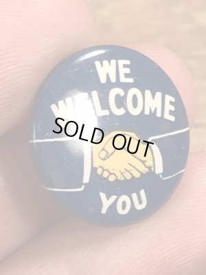 〜40年代頃のシェイクハンドのビンテージの缶バッジ