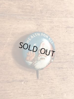 30〜40年代頃の総主教クロスのサンタクロースのビンテージの缶バッジ