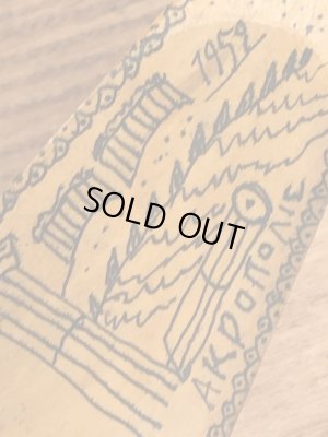 50年代頃のハンドペイントのウッド製のビンテージのシューホーン