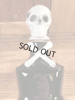 50年代頃の陶器製のスカルのビンテージのデカンタボトル