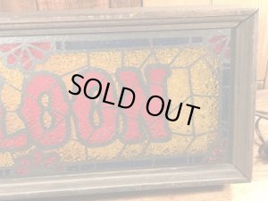 70年代頃のSaloonのステンドグラス風のビンテージのライトアップサイン