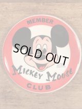 Disney Mickey Mouse Club Member Metal Pinback　ミッキーマウスクラブ　ビンテージ　缶バッジ　ディズニー　缶バッチ　70年代