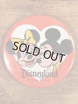Disneyland Mickey & Minnie Mouse Metal Pinback　ミッキー＆ミニーマウス　ビンテージ　缶バッジ　ディズニー　缶バッチ　70年代