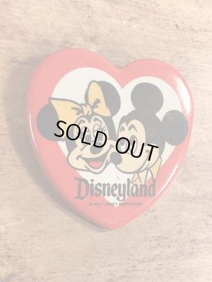 70年代頃のディズニーのミッキー&ミニーマウスのビンテージの缶バッジ