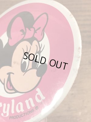 70’sのディズニーランドのミニーマウスのヴィンテージの缶バッチ