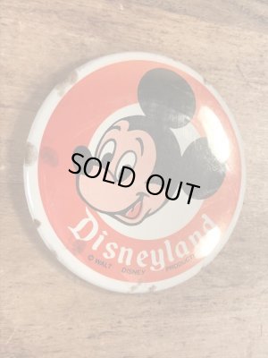 70年代頃のディズニーランドのミッキーマウスのビンテージの缶バッジ