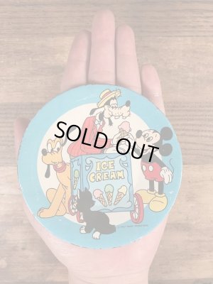 60〜70’sのミッキーマウスのアイスクリームショップが描かれたヴィンテージのメタルディッシュ
