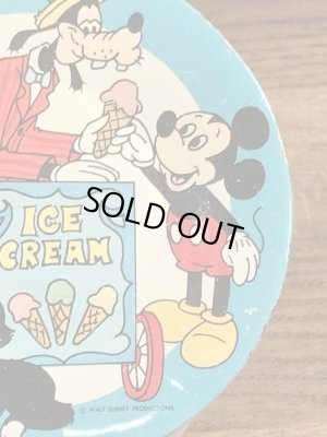 60〜70’sのミッキーマウスのアイスクリームショップが描かれたヴィンテージのメタルディッシュ