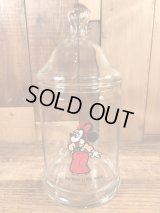 Disney Minnie Mouse Glass Candy Jar　ミニーマウス　ビンテージ　キャニスター　キャンディジャー　70年代