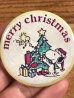 80年代頃のクリスマスのスヌーピーとウッドストックのビンテージの缶バッジ