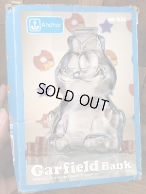 80年代頃のアンカーホッキング社製のガーフィールドのビンテージの貯金箱