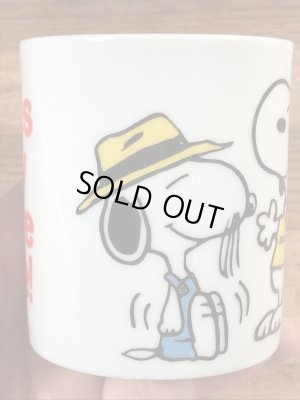 70’sのスヌーピーのヴィンテージのセラミックマグ