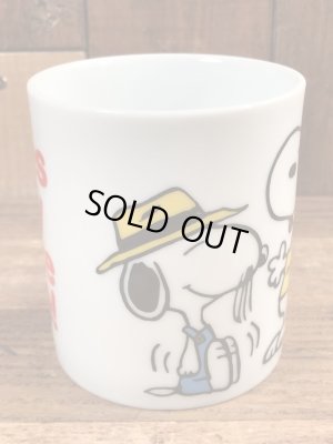 70’sのスヌーピーのヴィンテージのセラミックマグ