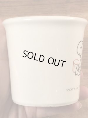 70’sの陶器製のスヌーピーのヴィンテージのマグカップ