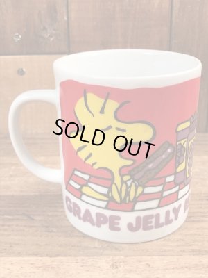 70’sのスヌーピーのウッドストックのヴィンテージのセラミックマグ