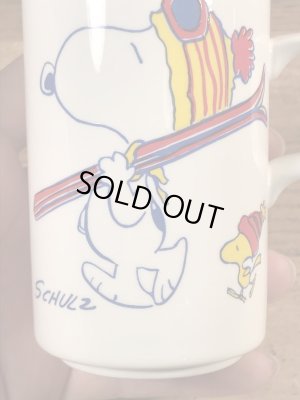 70’sのスヌーピーとウッドストックのヴィンテージのセラミックマグ