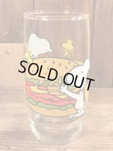 Peanuts Snoopy “hamburger & Hotdog” Glass　スヌーピー　ビンテージ　グラスコップ　70〜80年代