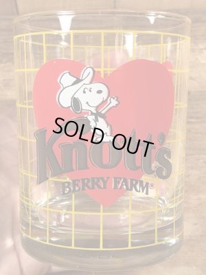 80年代頃のナッツベリーファームのスヌーピーのビンテージのグラスコップ