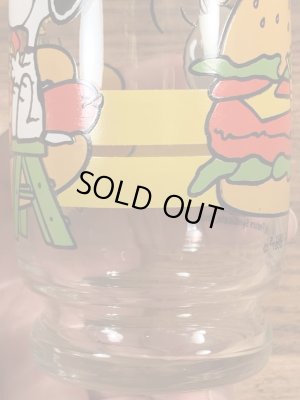 70〜80’sのホットドッグのスヌーピーのヴィンテージのガラスコップ