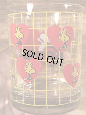 80年代頃のナッツベリーファームのスヌーピーのビンテージのグラスコップ