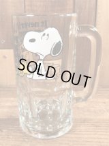 Anchor Hocking Peanuts Snoopy “Root Beer” Glass Mug　スヌーピー　ビンテージ　ビアジョッキ　70〜80年代