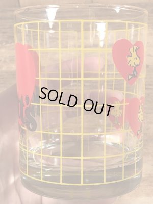 80’sのナッツベリーファームのスヌーピーのヴィンテージのガラスコップ