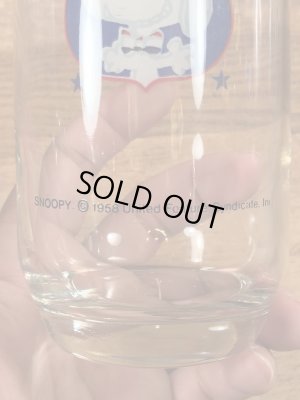 80年代頃のアンカーホッキング社製のスヌーピーのヴィンテージのガラスコップ