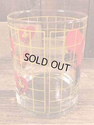 80年代頃のナッツベリーファームのスヌーピーのビンテージのグラスコップ