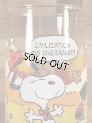 80年代頃のスヌーピーのビンテージのグラスタンブラー