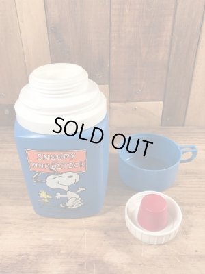 70’sのスヌーピーとウッドストックのヴィンテージのサーモボトル