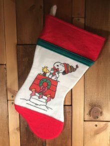 他の写真2: Peanuts Snoopy & Woodstock Christmas Sock　スヌーピー　ビンテージ　靴下　クリスマス　70〜80年代