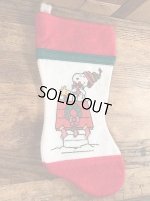 70〜80年代頃のクリスマスのスヌーピーのビンテージの靴下