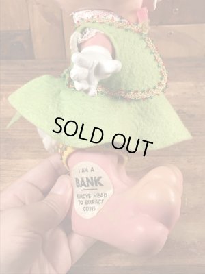 70’sのロイデス社製のウサギのヴィンテージの貯金箱フィギュア