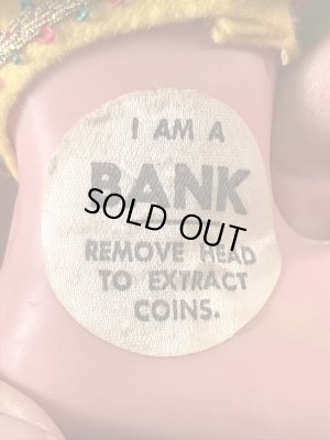 70年代頃のロイデス社製のウサギのビンテージのコインバンクドール