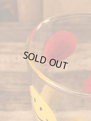 70年代頃のスマイルフェイスのビンテージのグラスコップ