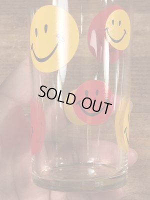 70’sのスマイルフェイスのヴィンテージのガラスコップ