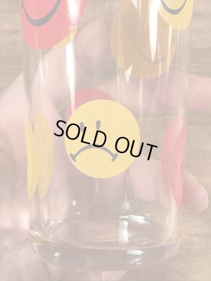 70’sのスマイルフェイスのヴィンテージのガラスコップ