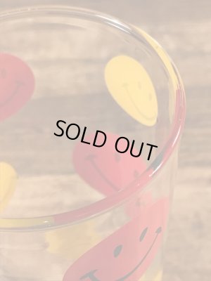 70’sのスマイルフェイスのヴィンテージのガラスコップ