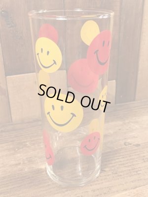 70年代頃のスマイルフェイスのビンテージのグラスコップ