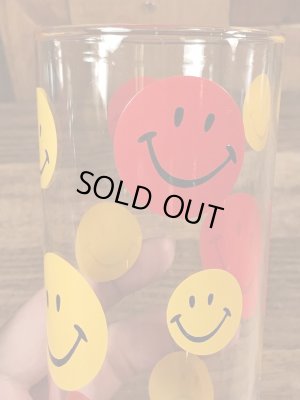 70年代頃のスマイルフェイスのビンテージのグラスコップ