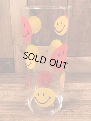 70’sのスマイルフェイスのヴィンテージのガラスコップ