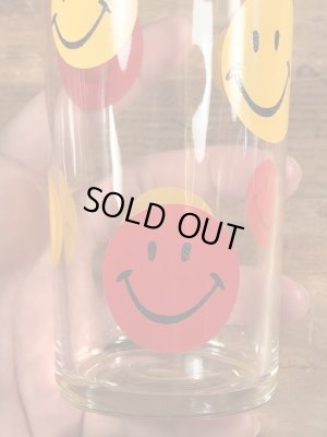 70’sのスマイルフェイスのヴィンテージのガラスコップ