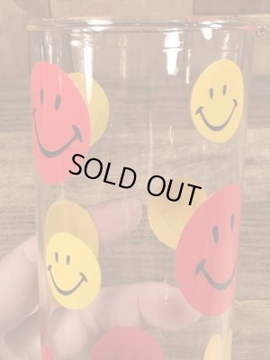 70年代頃のスマイルフェイスのビンテージのグラスコップ