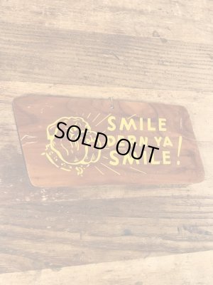 60年代頃のメッセージが書かれたビンテージの壁掛けウッドサイン