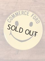 “Commerce Ford” Smile Pinback　スマイルフェイス　ビンテージ　缶バッジ　缶バッチ　70年代