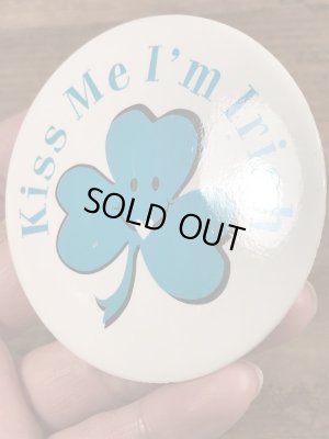 80’sのクローバーのスマイルのヴィンテージの缶バッチ