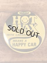 “Hot Wax Means A Happy Car” Smile Pinback　スマイルフェイス　ビンテージ　缶バッジ　缶バッチ　70〜80年代