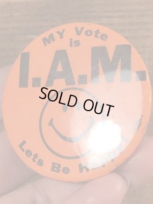 70’sのスマイルのヴィンテージの缶バッジ